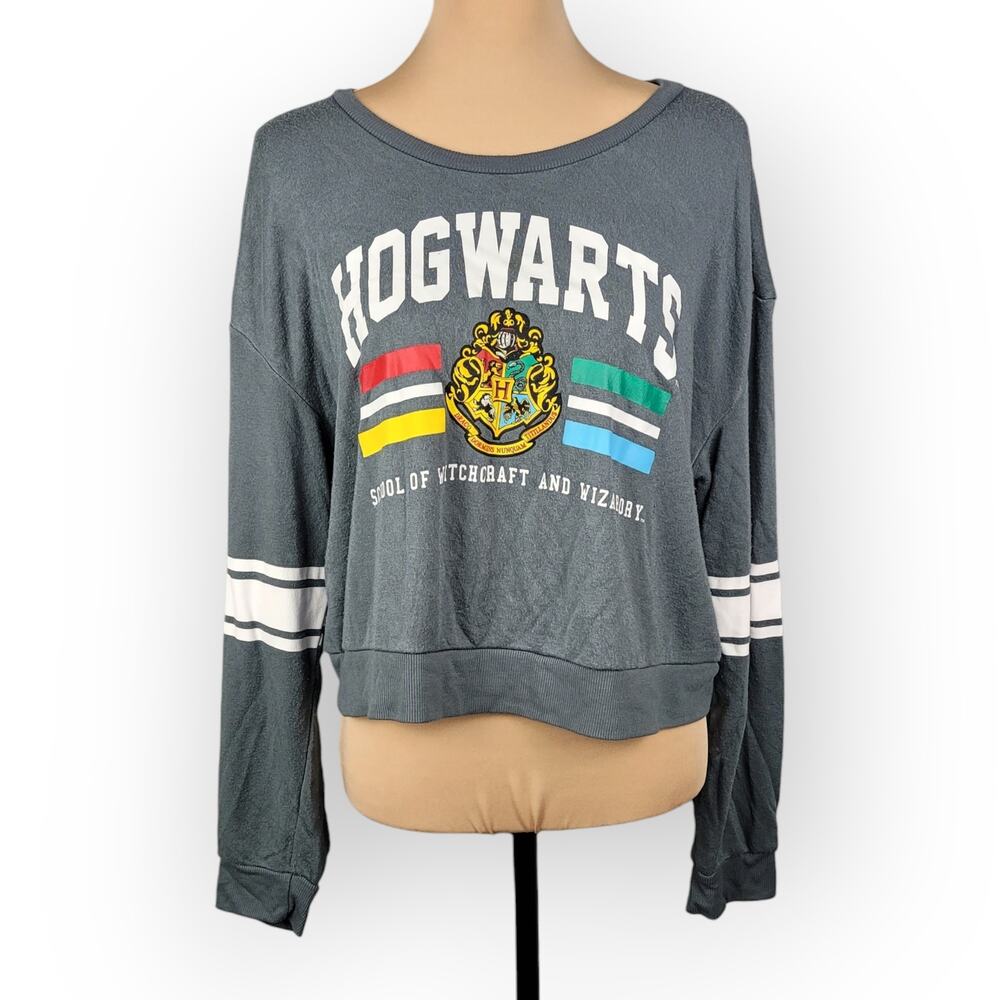 Harry Potter Hogwarts Cropped Sweatshirt XL Gryffindor Ravenclaw Hufflepuff